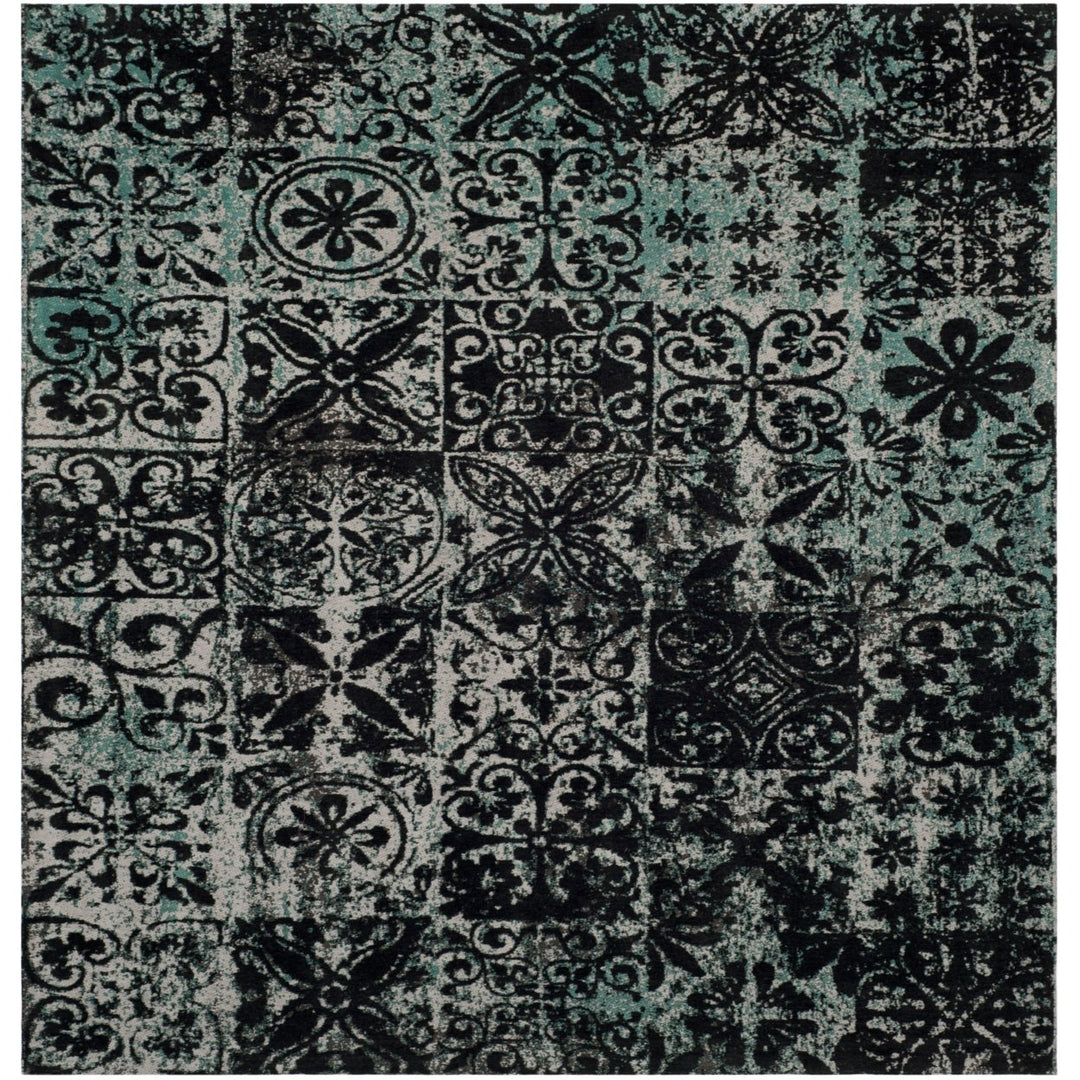 SAFAVIEH Classic Vintage CLV221A Teal / Black Rug Image 1