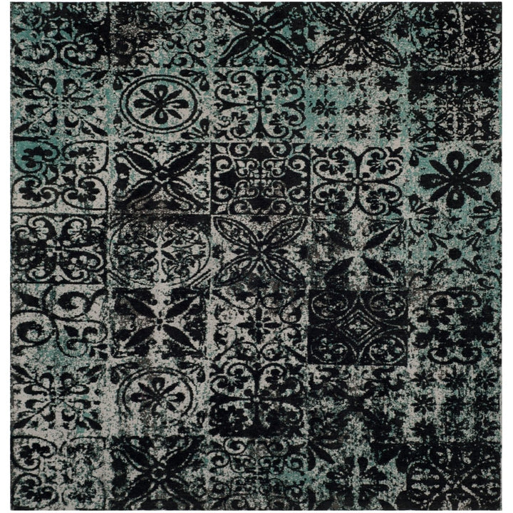 SAFAVIEH Classic Vintage CLV221A Teal / Black Rug Image 1