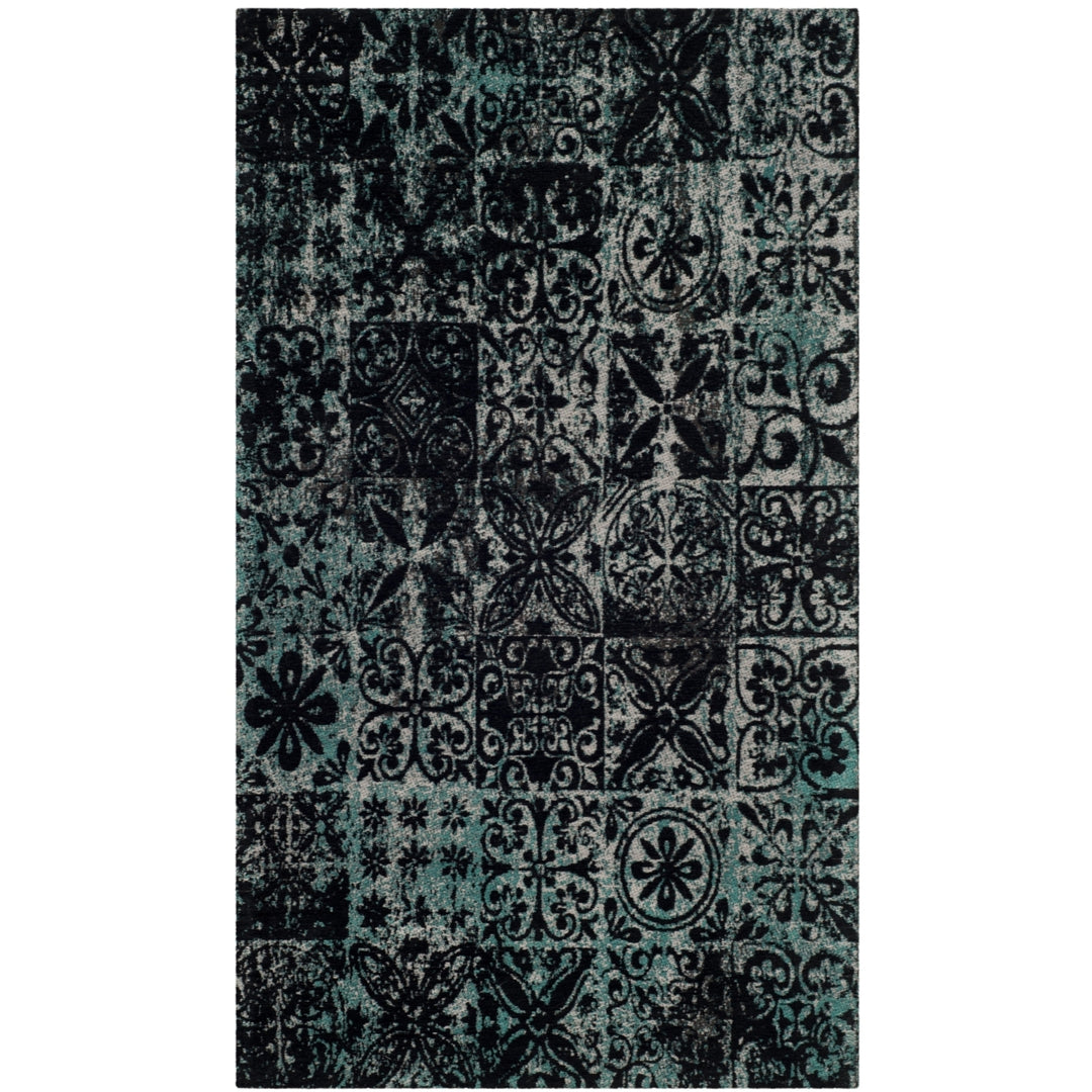 SAFAVIEH Classic Vintage CLV221A Teal / Black Rug Image 8