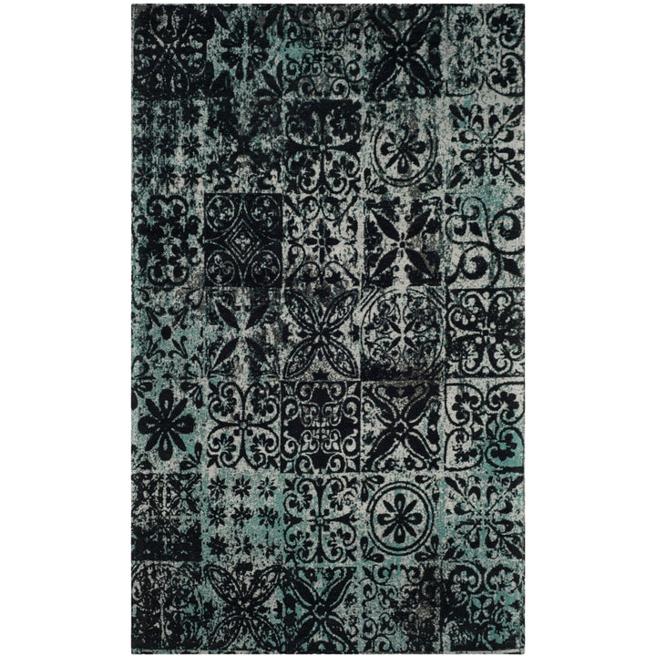 SAFAVIEH Classic Vintage CLV221A Teal / Black Rug Image 9