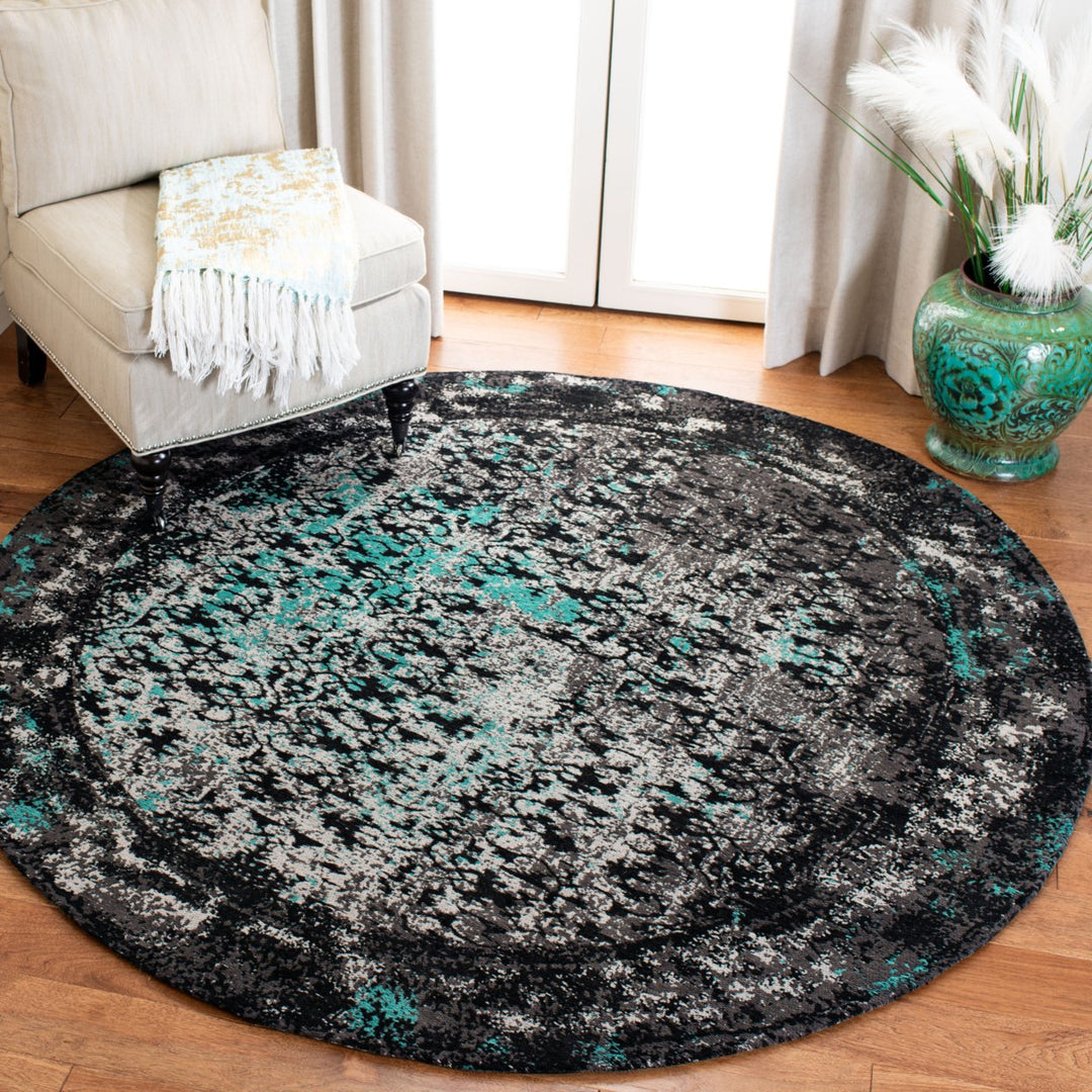 SAFAVIEH Classic Vintage CLV223C Navy / Teal Rug Image 2