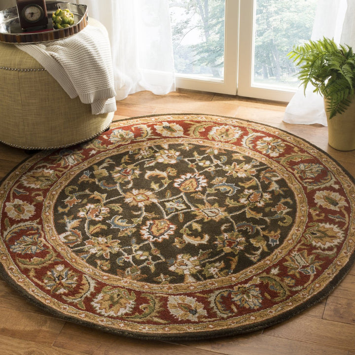 SAFAVIEH Classic CL758P Handmade Dark Olive / Red Rug Image 2