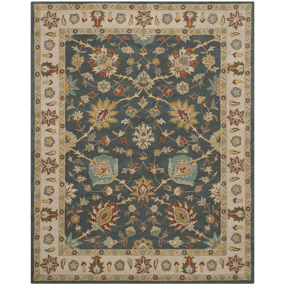 SAFAVIEH Classic CL934A Handmade Dark Grey / Ivory Rug Image 1