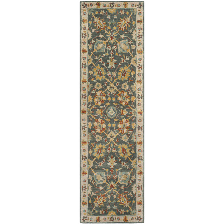 SAFAVIEH Classic CL934A Handmade Dark Grey / Ivory Rug Image 5