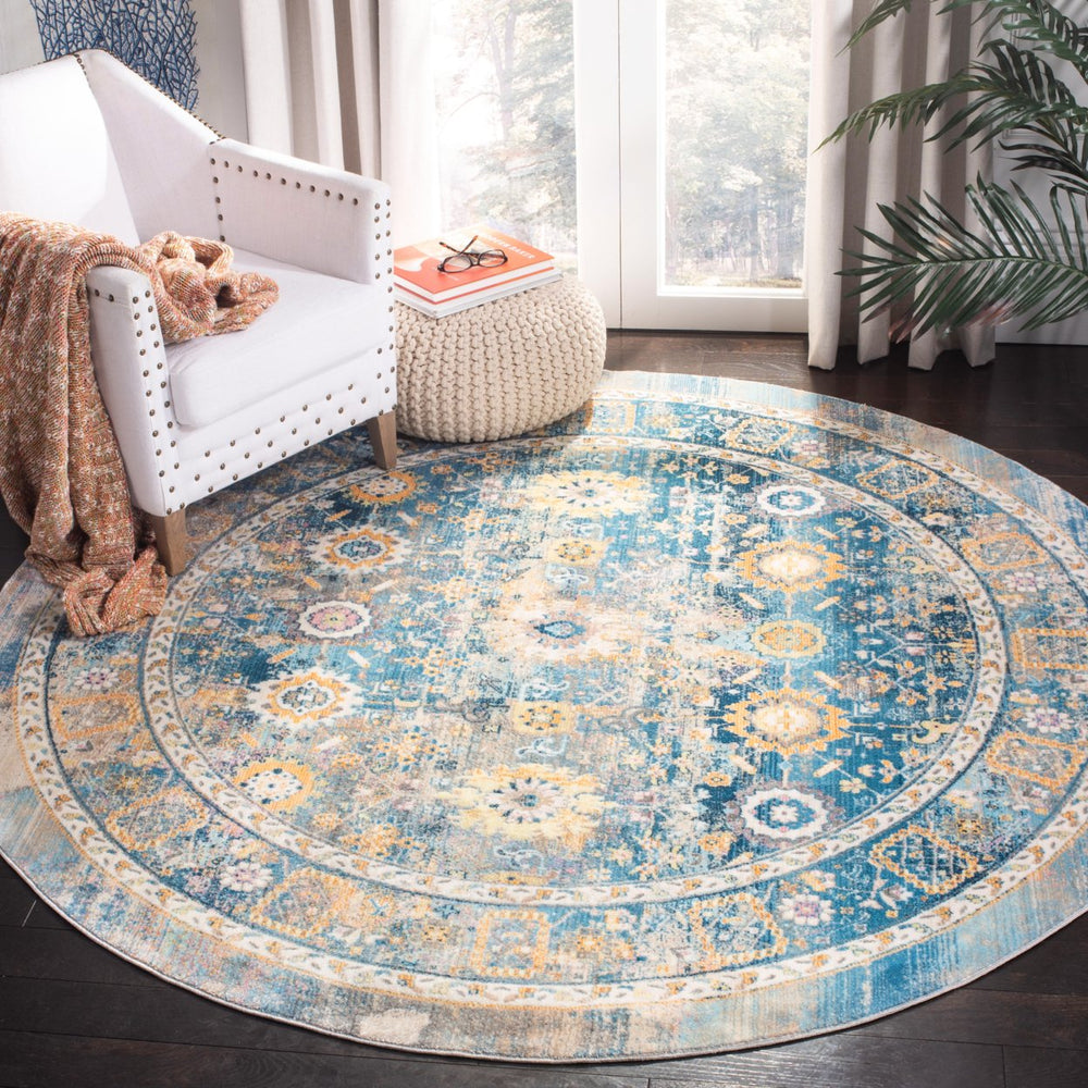 SAFAVIEH Claremont Collection CLR663C Blue / Gold Rug Image 2