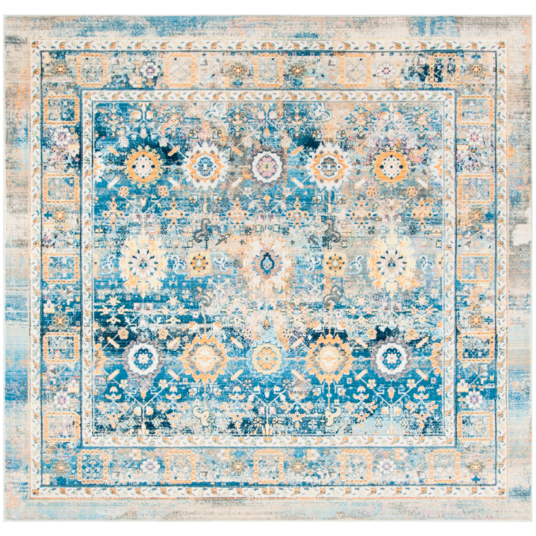 SAFAVIEH Claremont Collection CLR663C Blue / Gold Rug Image 6