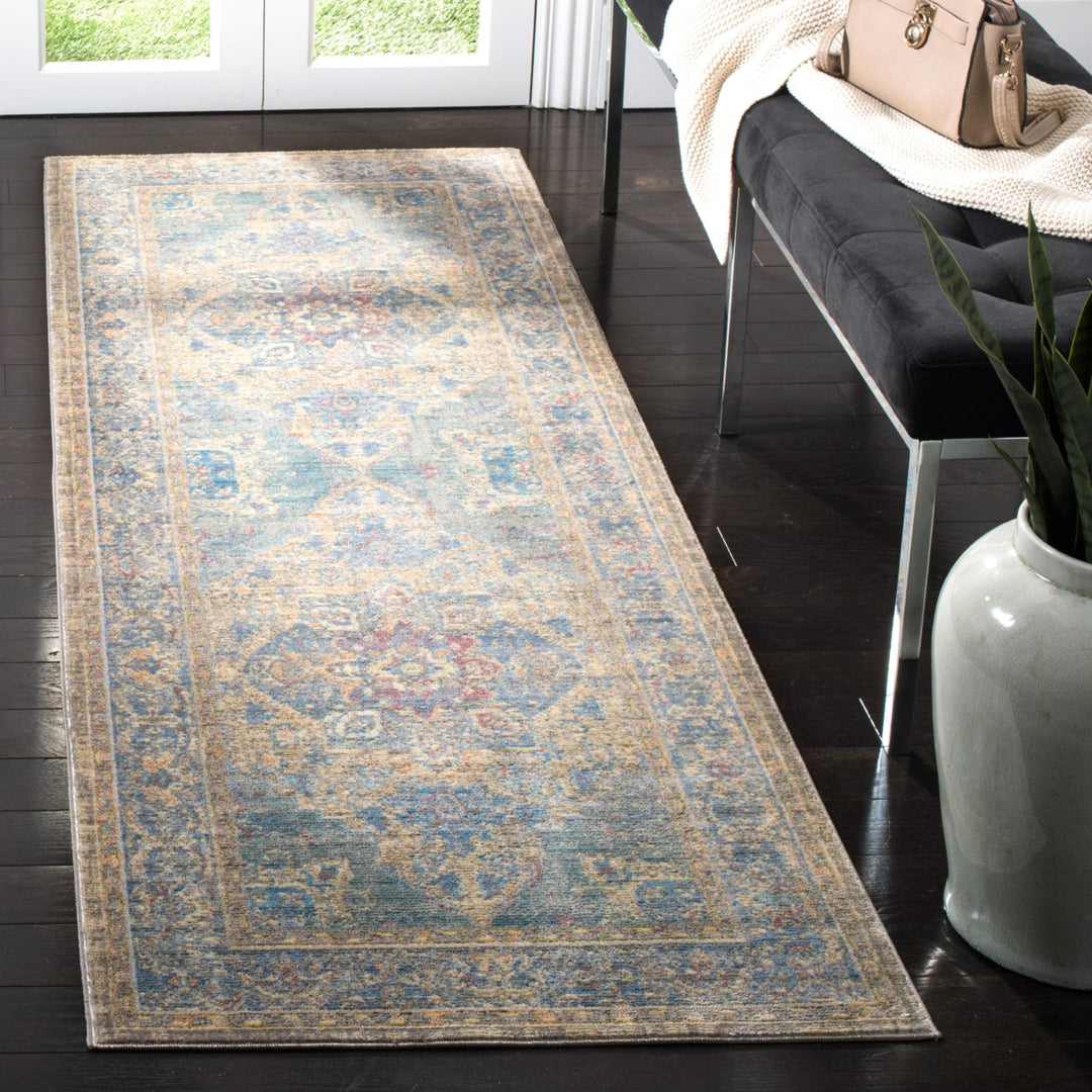 SAFAVIEH Claremont Collection CLR664C Blue / Gold Rug Image 3