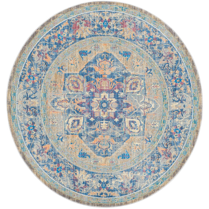 SAFAVIEH Claremont Collection CLR664C Blue / Gold Rug Image 4