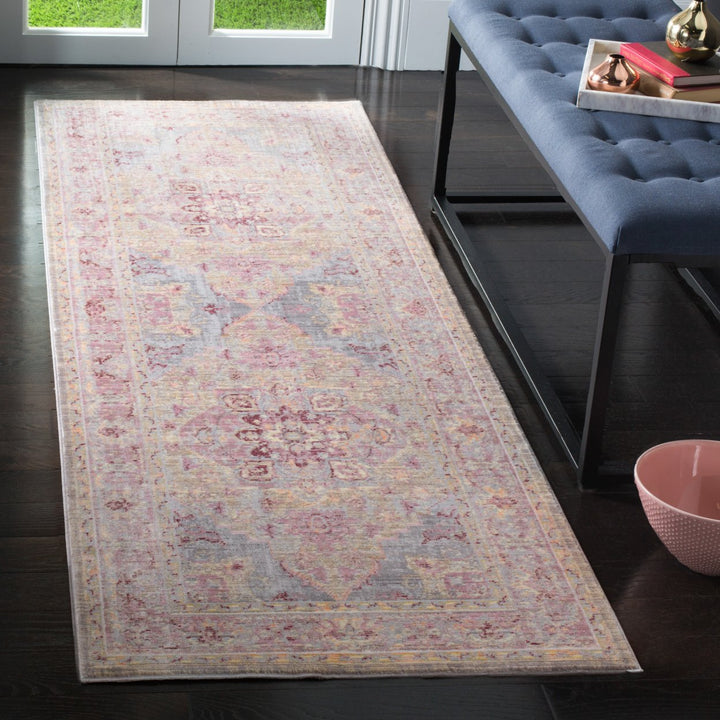 SAFAVIEH Claremont Collection CLR664D Grape / Blue Rug Image 3