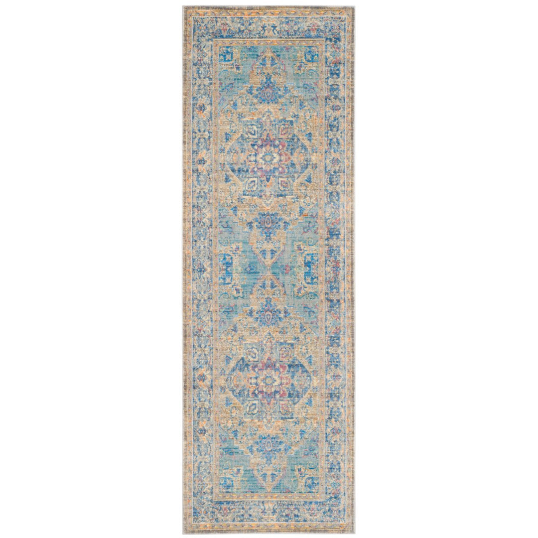 SAFAVIEH Claremont Collection CLR664C Blue / Gold Rug Image 5