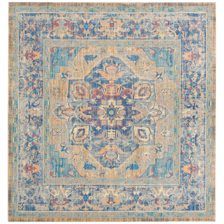 SAFAVIEH Claremont Collection CLR664C Blue / Gold Rug Image 6