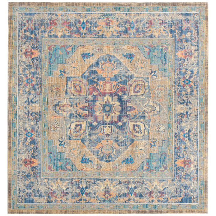 SAFAVIEH Claremont Collection CLR664C Blue / Gold Rug Image 1