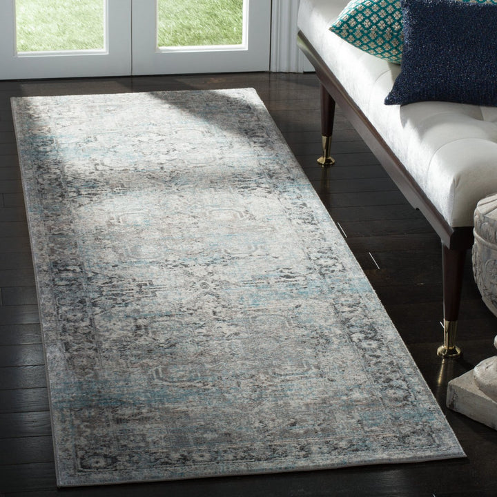 SAFAVIEH Claremont Collection CLR665G Ivory / Grey Rug Image 3