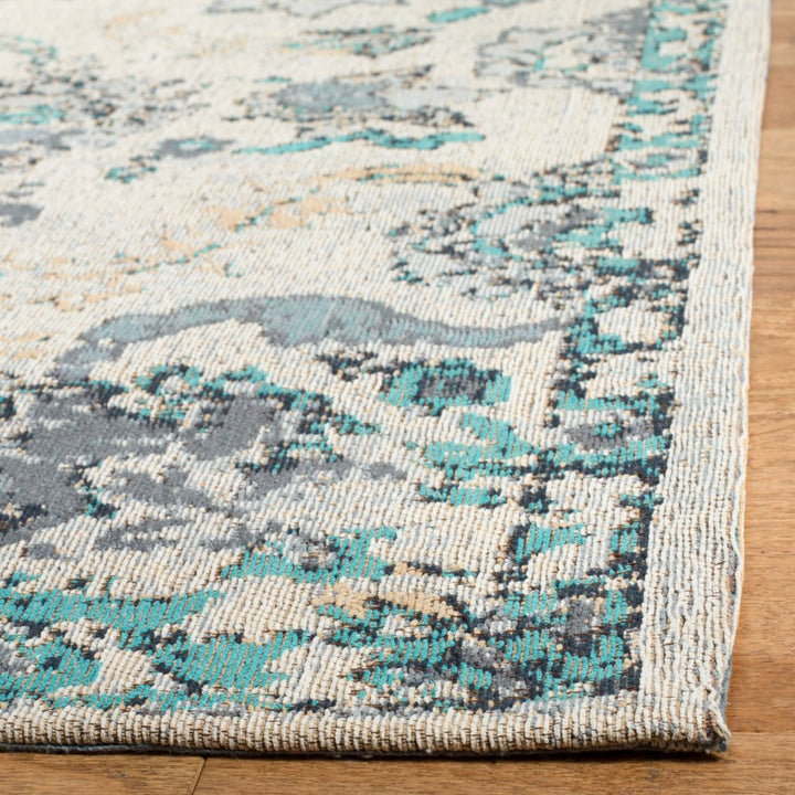 SAFAVIEH Classic Vintage CLV102F Grey / Turquoise Rug Image 4