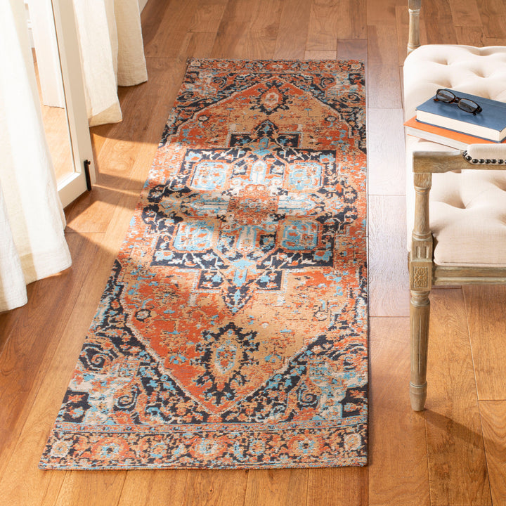 SAFAVIEH Classic Vintage CLV111P Orange / Navy Rug Image 2