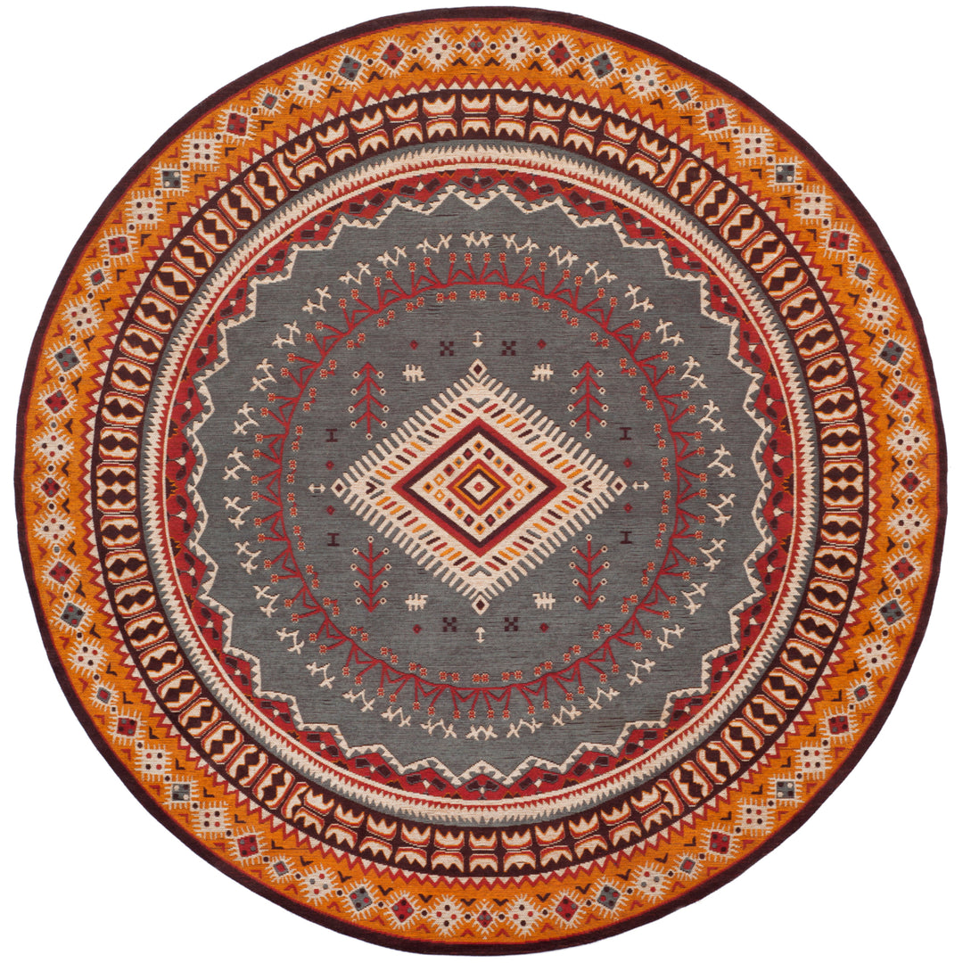 SAFAVIEH Classic Vintage CLV511C Slate / Mustard Rug Image 4