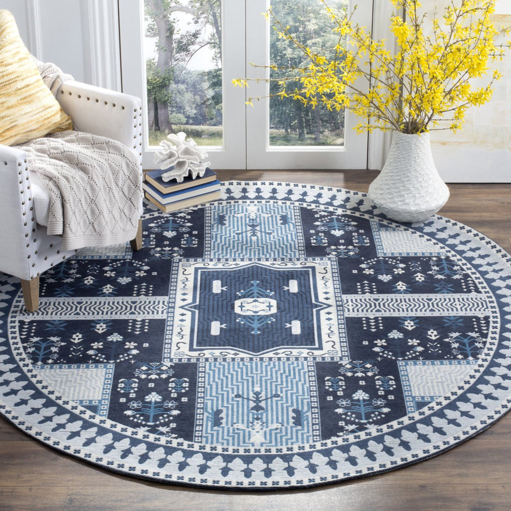 SAFAVIEH Classic Vintage CLV512A Navy / Light Blue Rug Image 2