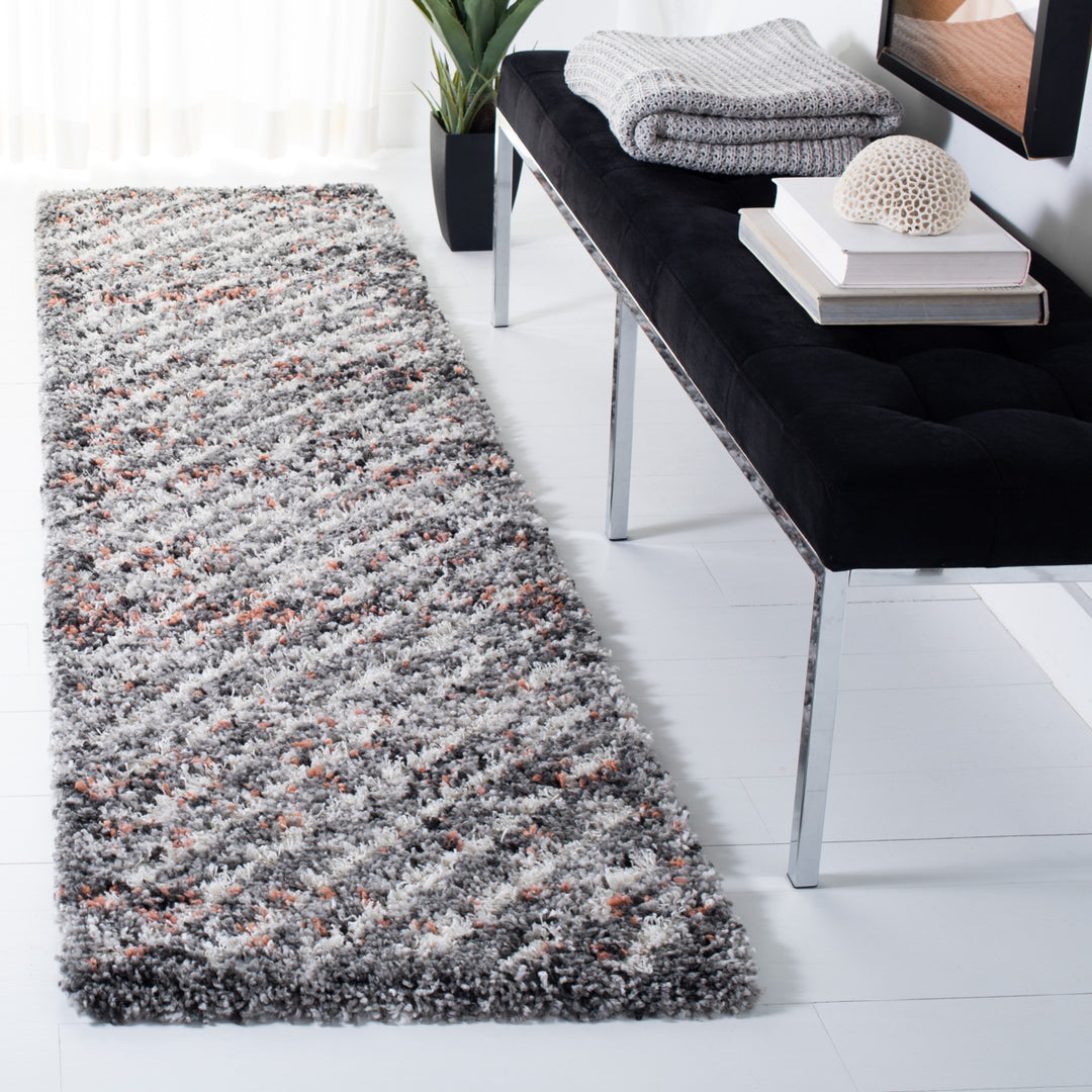 SAFAVIEH Canyon Shag CNY551F Grey / Ivory Rug Image 4