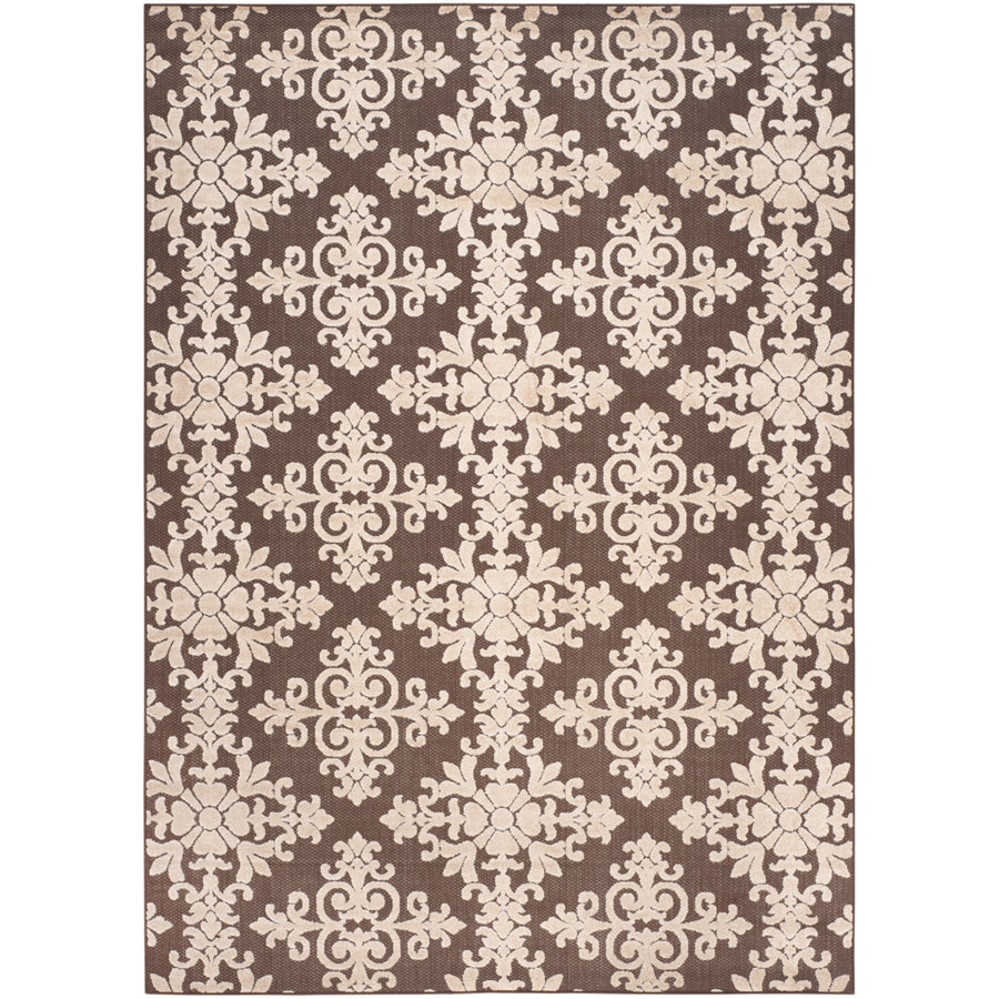 SAFAVIEH Cottage Collection COT906D Brown / Creme Rug Image 1