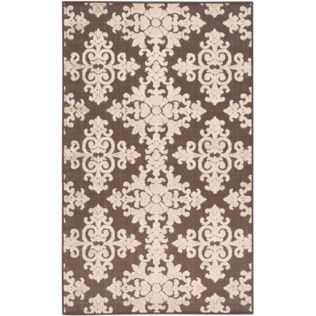 SAFAVIEH Cottage Collection COT906D Brown / Creme Rug Image 5