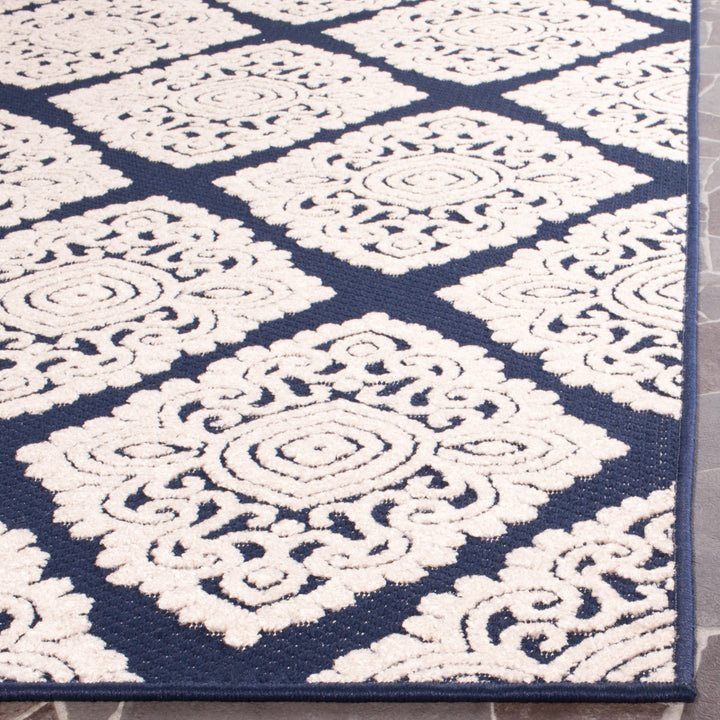 SAFAVIEH Cottage Collection COT907A Navy / Creme Rug Image 4