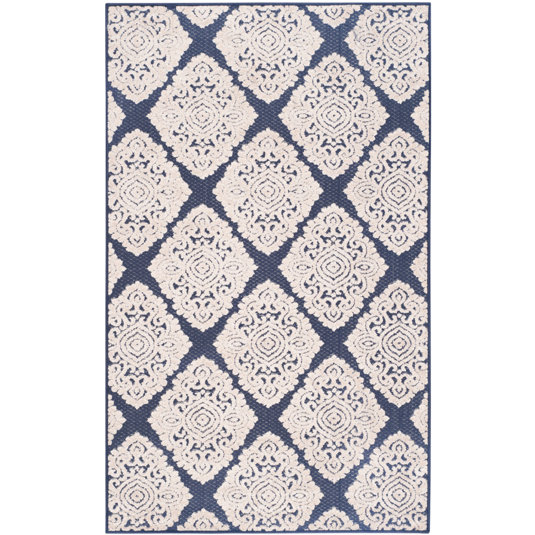 SAFAVIEH Cottage Collection COT907A Navy / Creme Rug Image 5