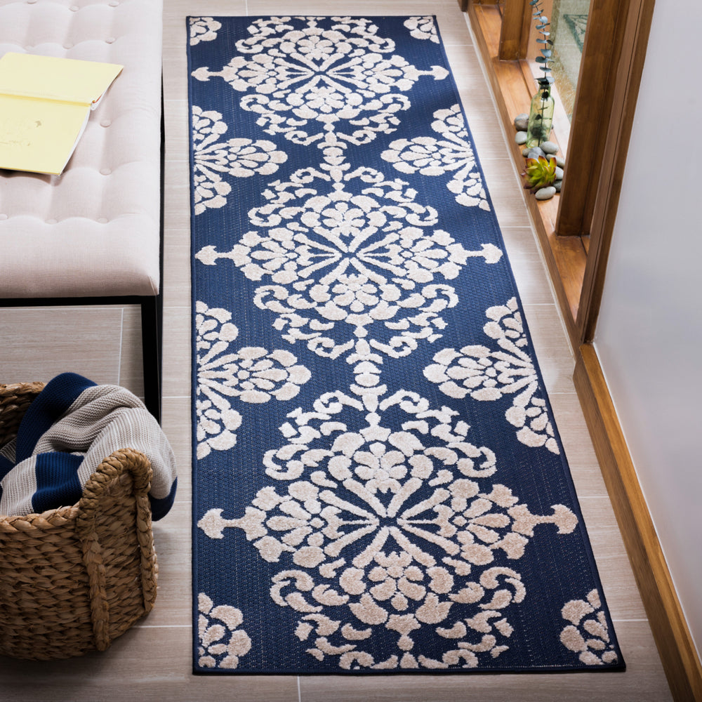 SAFAVIEH Cottage Collection COT908A Navy / Creme Rug Image 2