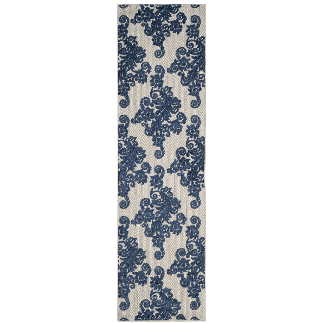 SAFAVIEH Cottage COT909B Light Grey / Royal Blue Rug Image 3