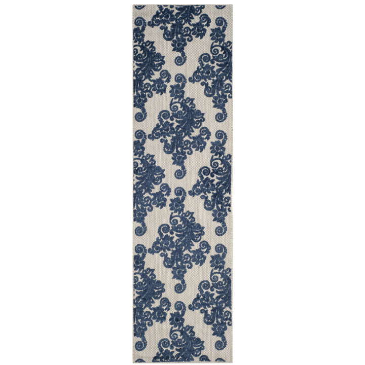 SAFAVIEH Cottage COT909B Light Grey / Royal Blue Rug Image 3