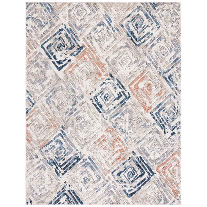 SAFAVIEH Coppertone Collection CPN324A Ivory / Navy Rug Image 1