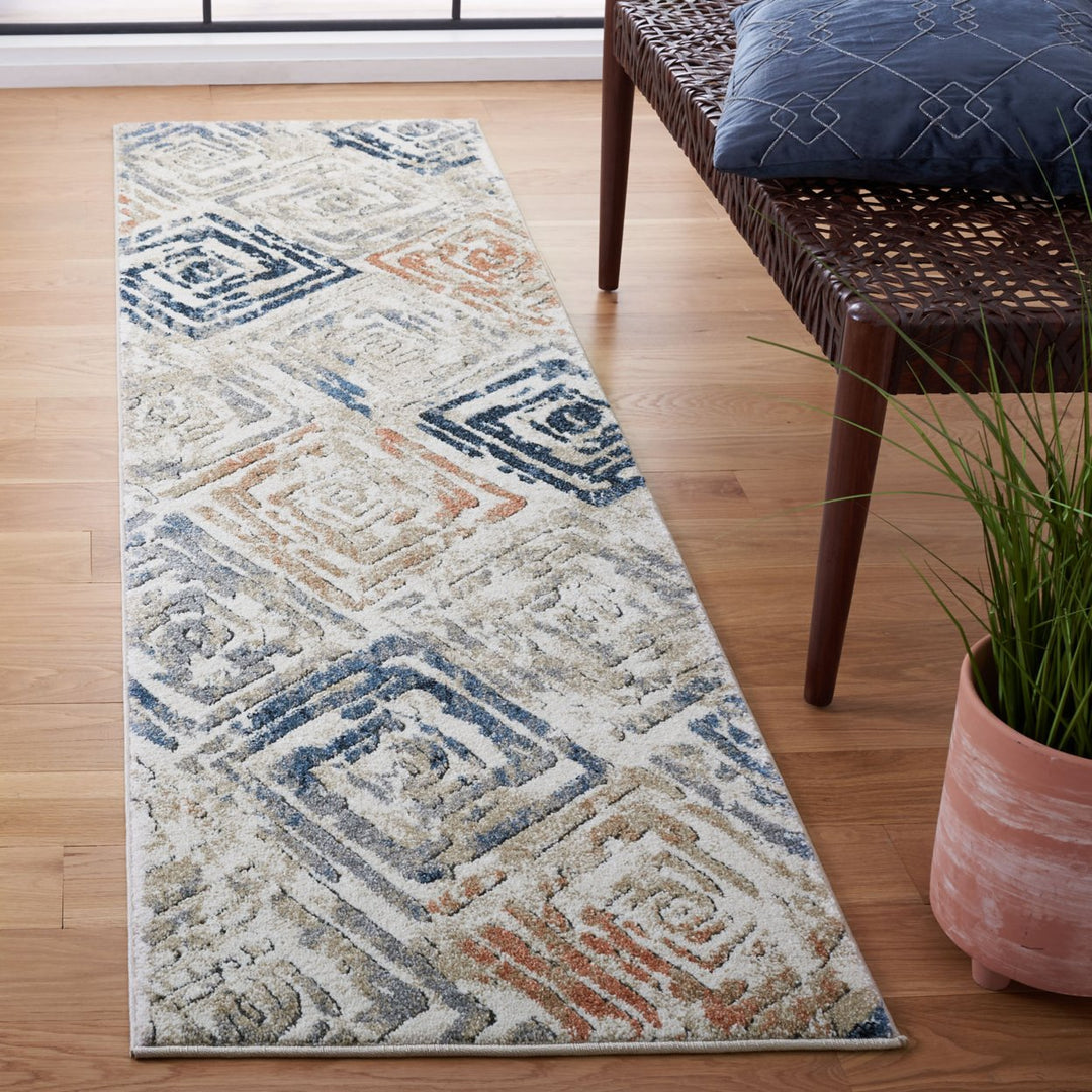 SAFAVIEH Coppertone Collection CPN324A Ivory / Navy Rug Image 3