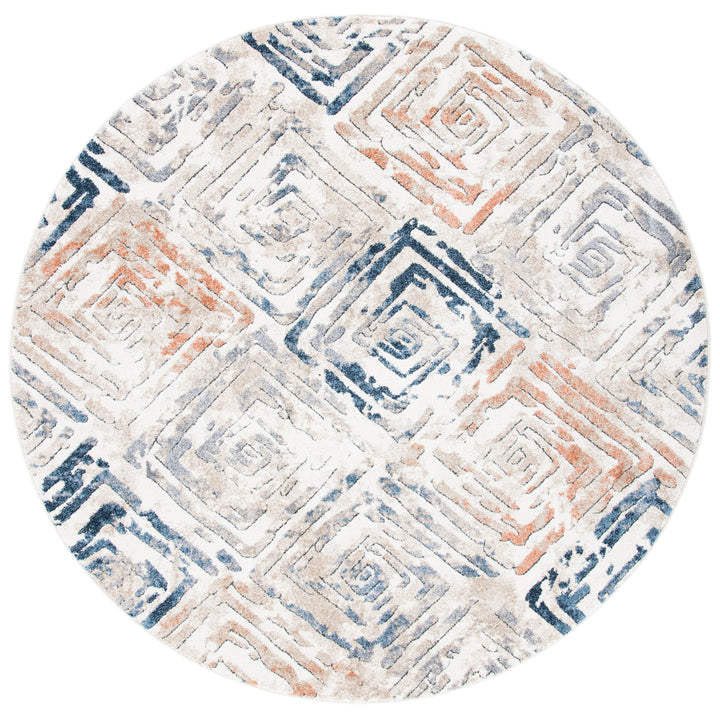 SAFAVIEH Coppertone Collection CPN324A Ivory / Navy Rug Image 4