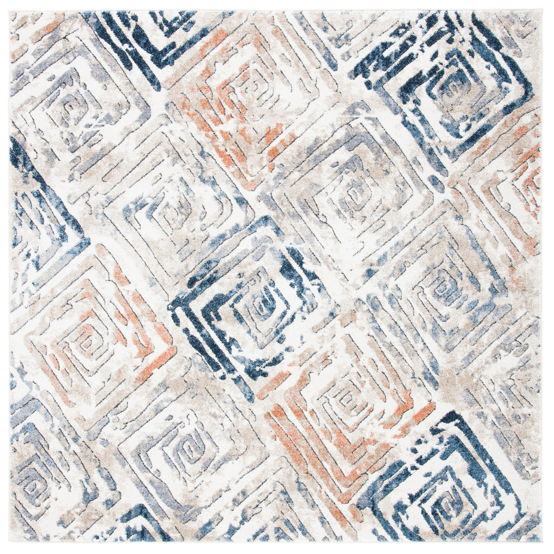 SAFAVIEH Coppertone Collection CPN324A Ivory / Navy Rug Image 6