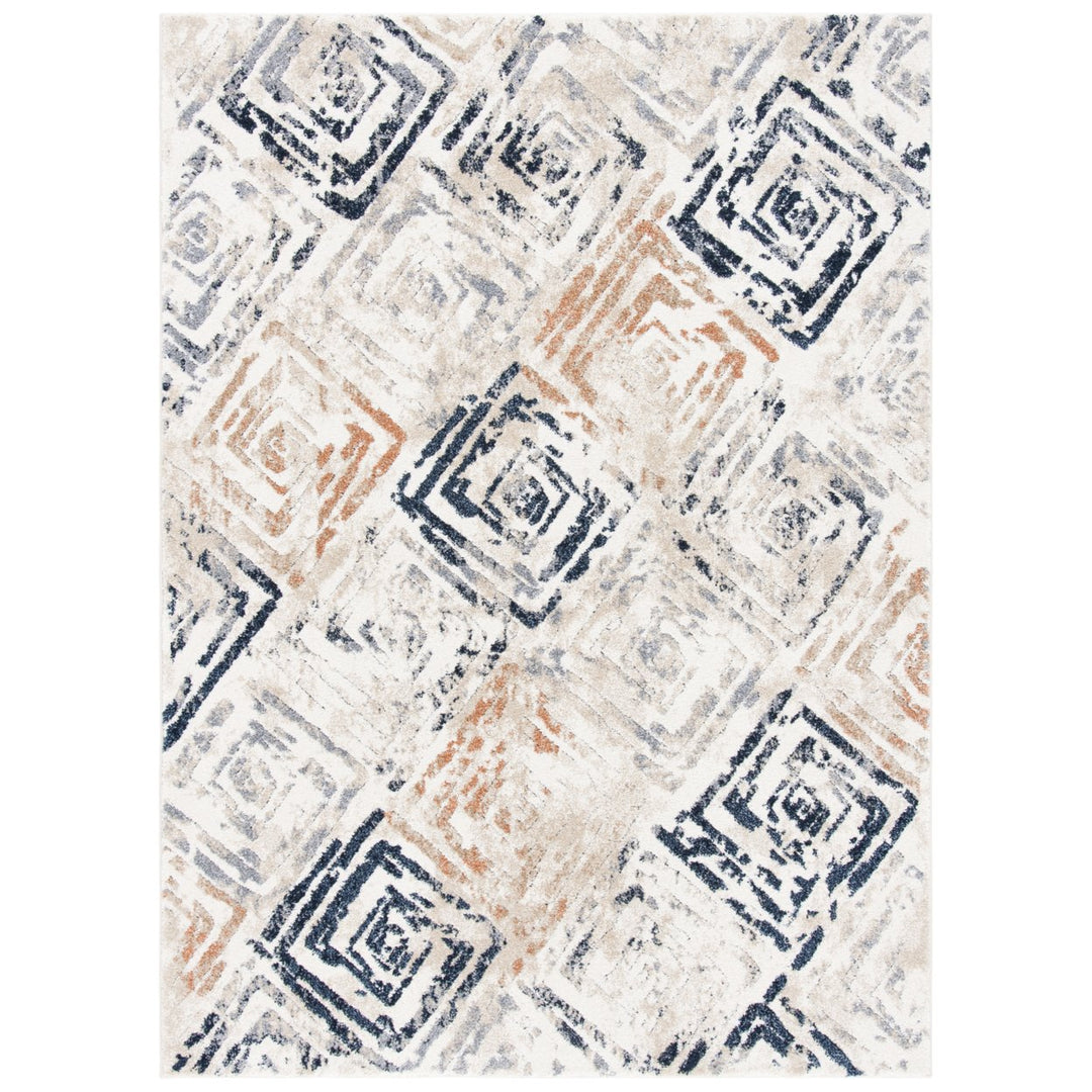 SAFAVIEH Coppertone Collection CPN324A Ivory / Navy Rug Image 1