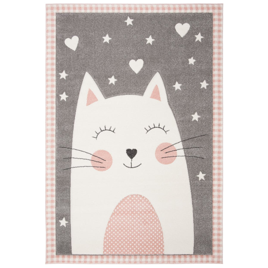 SAFAVIEH Carousel Kids Collection CRK134P Pink / Grey Rug Image 1