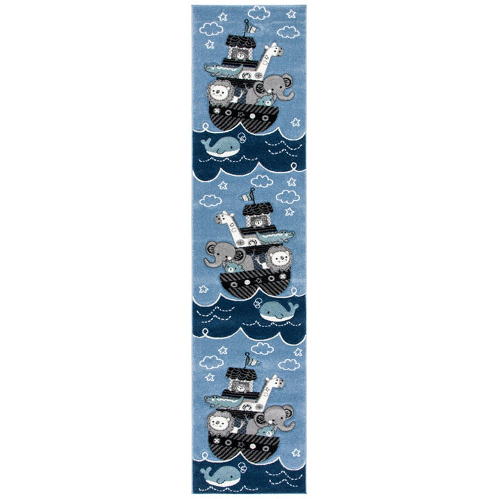 SAFAVIEH Carousel Kids Collection CRK121B Blue / Grey Rug Image 1