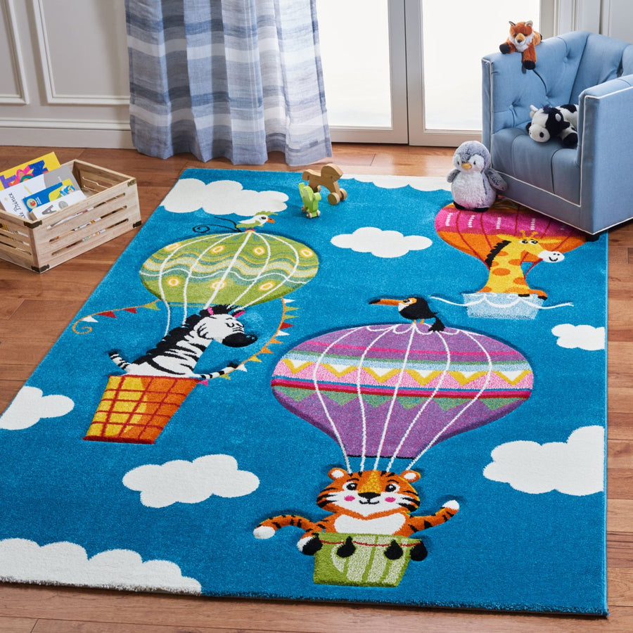 SAFAVIEH Carousel Kids Collection CRK118M Blue/Green Rug Image 1