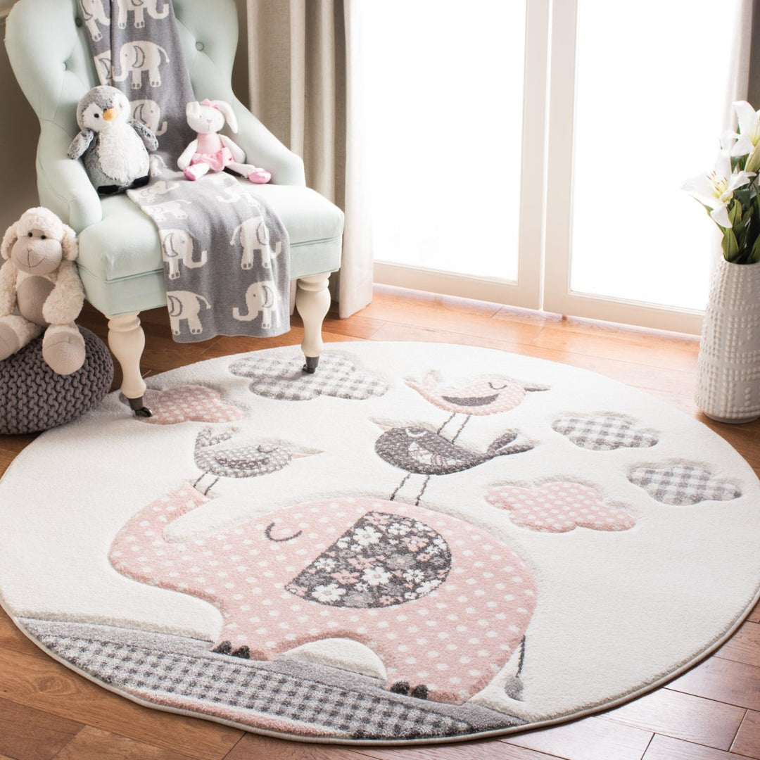 SAFAVIEH Carousel Kids Collection CRK127P Pink/Ivory Rug Image 10