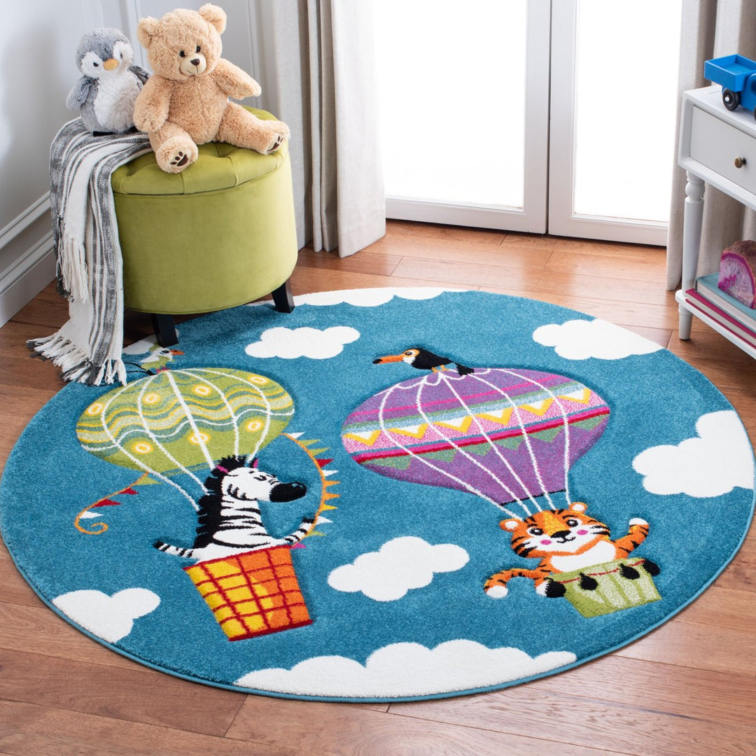 SAFAVIEH Carousel Kids Collection CRK118M Blue/Green Rug Image 8