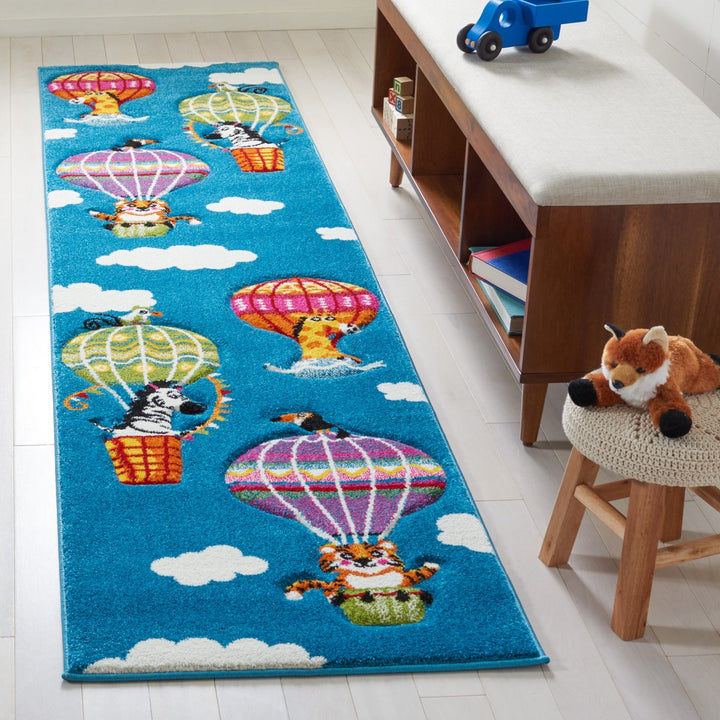 SAFAVIEH Carousel Kids Collection CRK118M Blue/Green Rug Image 9