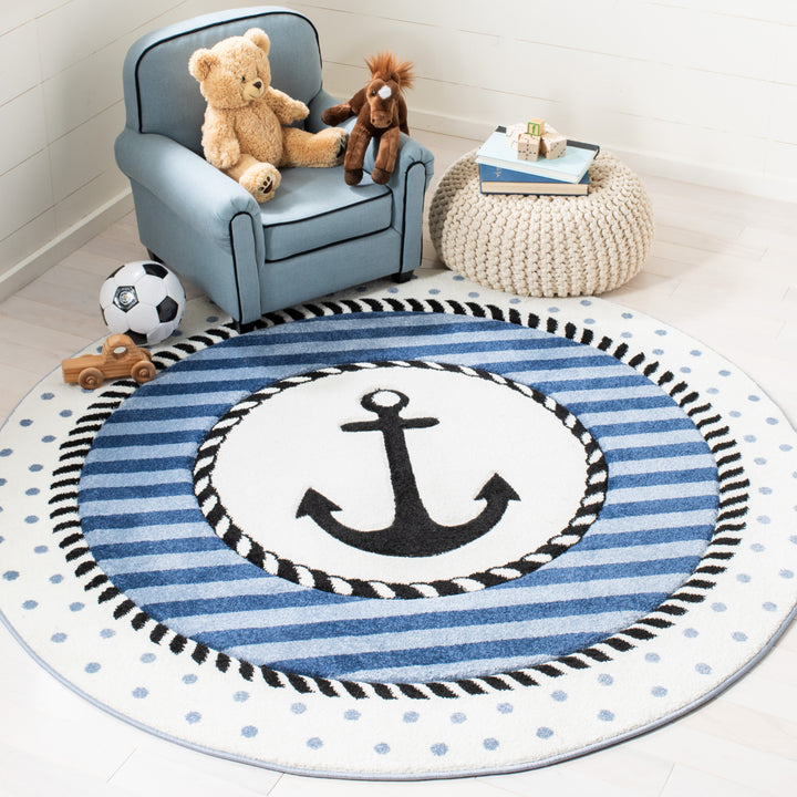 SAFAVIEH Carousel Kids Collection CRK124N Navy/Ivory Rug Image 10