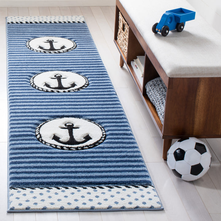 SAFAVIEH Carousel Kids Collection CRK124N Navy/Ivory Rug Image 11