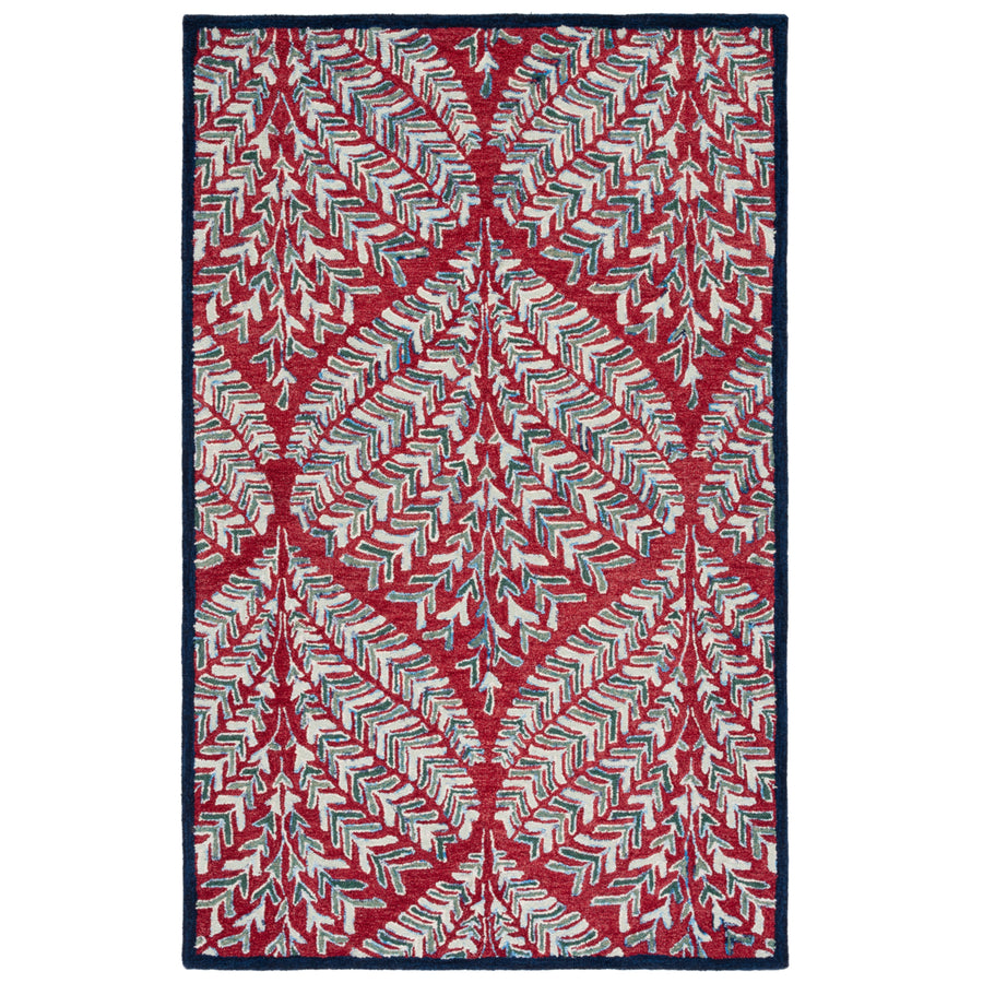 SAFAVIEH Capri Collection CPR208Q Handmade Red/Green Rug Image 1