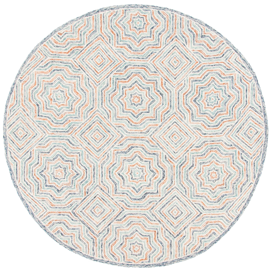 SAFAVIEH Capri Collection CPR215M Handmade Blue/Rust Rug Image 4