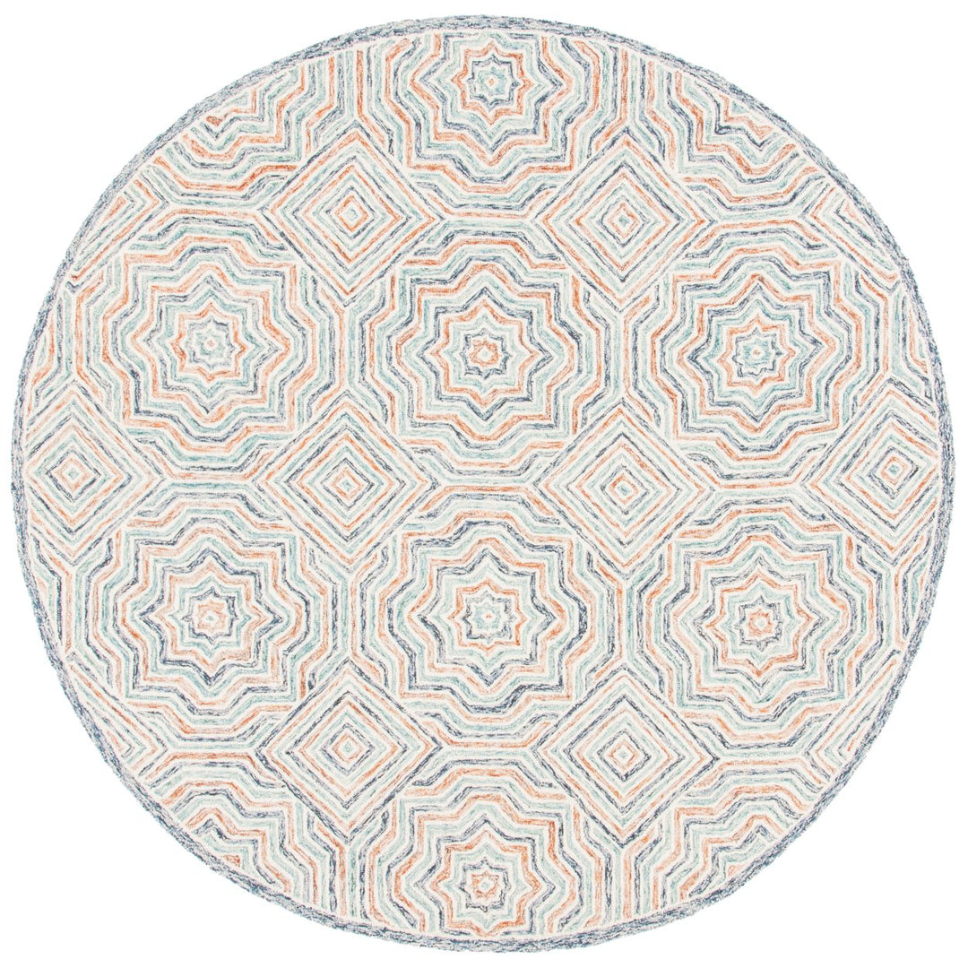 SAFAVIEH Capri Collection CPR215M Handmade Blue/Rust Rug Image 1