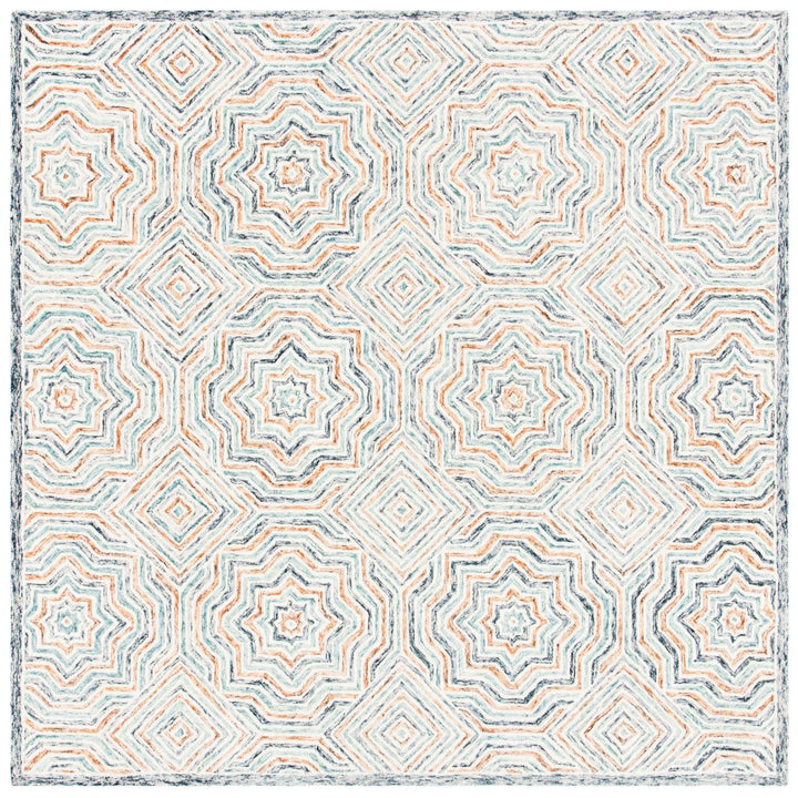 SAFAVIEH Capri Collection CPR215M Handmade Blue/Rust Rug Image 6