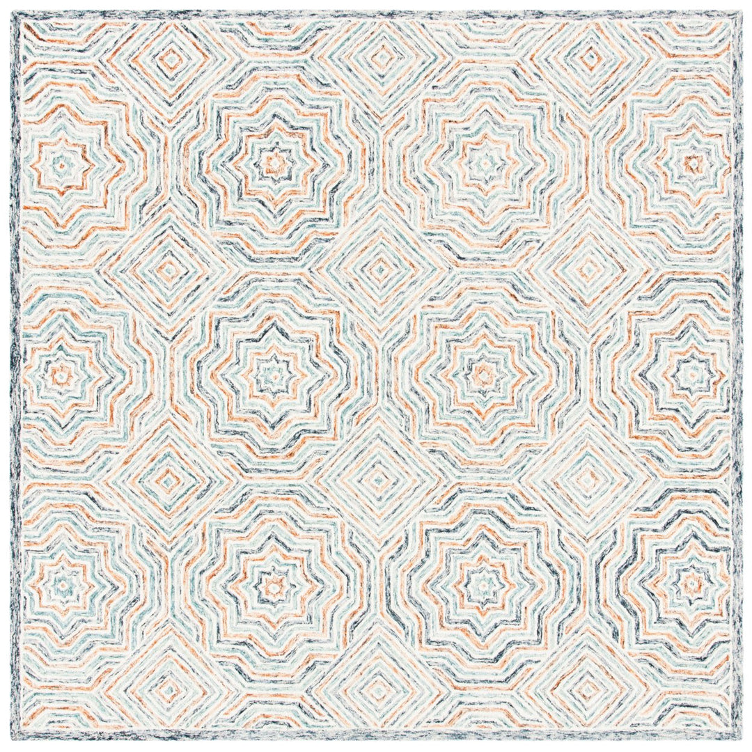 SAFAVIEH Capri Collection CPR215M Handmade Blue/Rust Rug Image 1