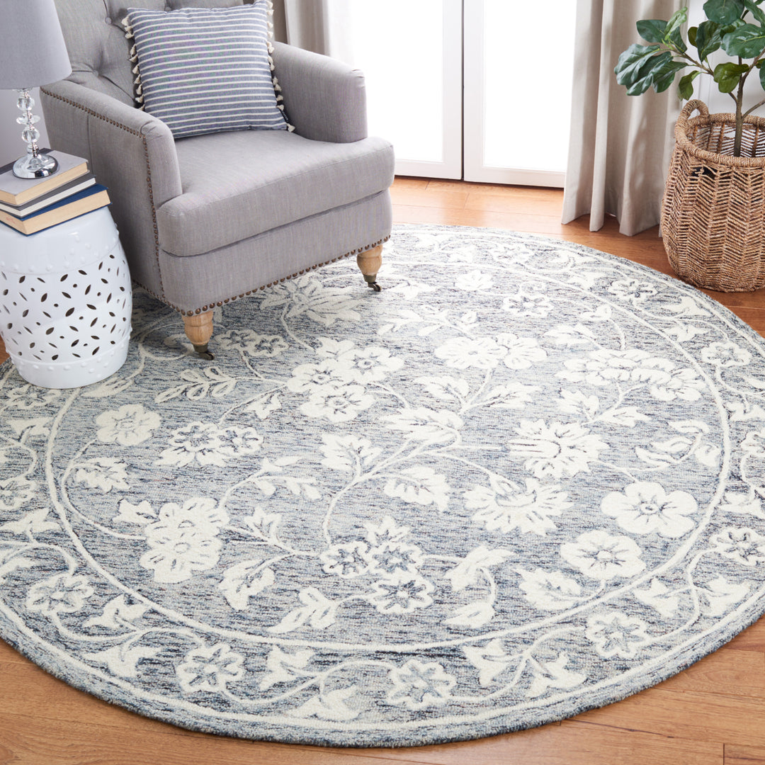 SAFAVIEH Capri CPR216M Handmade Blue / Ivory Rug Image 2