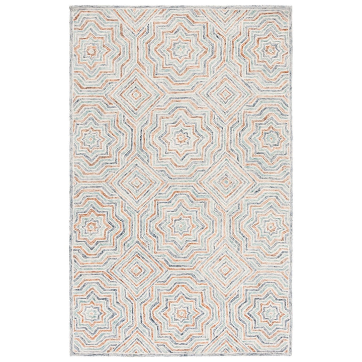 SAFAVIEH Capri Collection CPR215M Handmade Blue/Rust Rug Image 10