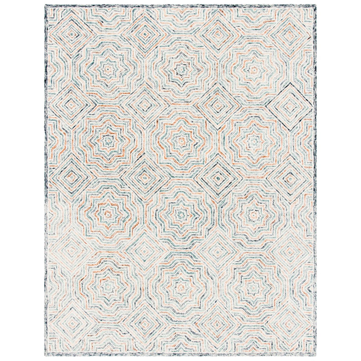 SAFAVIEH Capri Collection CPR215M Handmade Blue/Rust Rug Image 1